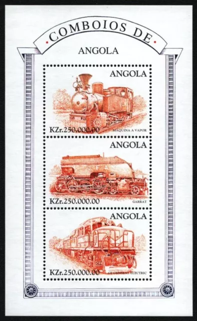 Angola 1997 - n. Michel 1118-1120 ** - nuovo di zecca - ferrovia / treni