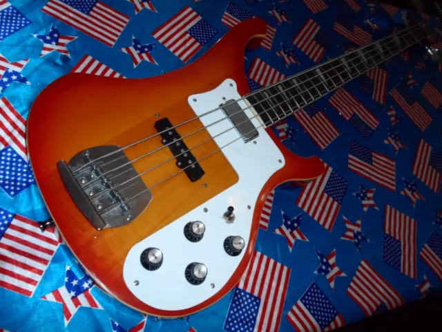 SUPERB ROCKTILE RETRO Bass Guitar Cherry Sunburst Great Tone