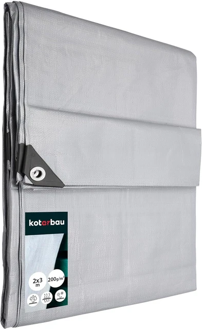 KOTARBAU® Telone PVC protettivo in tessuto 2 x 3 m 2 x 3 m, Argento 200 G/M2