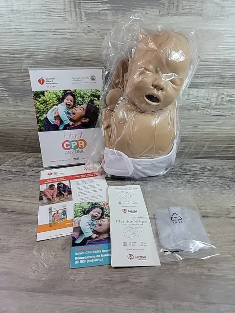 Infant CPR Anytime Kit AHA Heart Association DVD Training + Baby Manikin