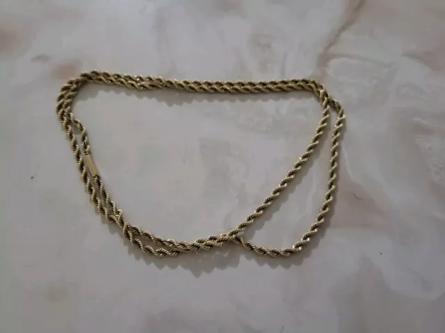 SOLID 14K YELLOW Gold Rope Chain Necklace 2.6mm Wide 23