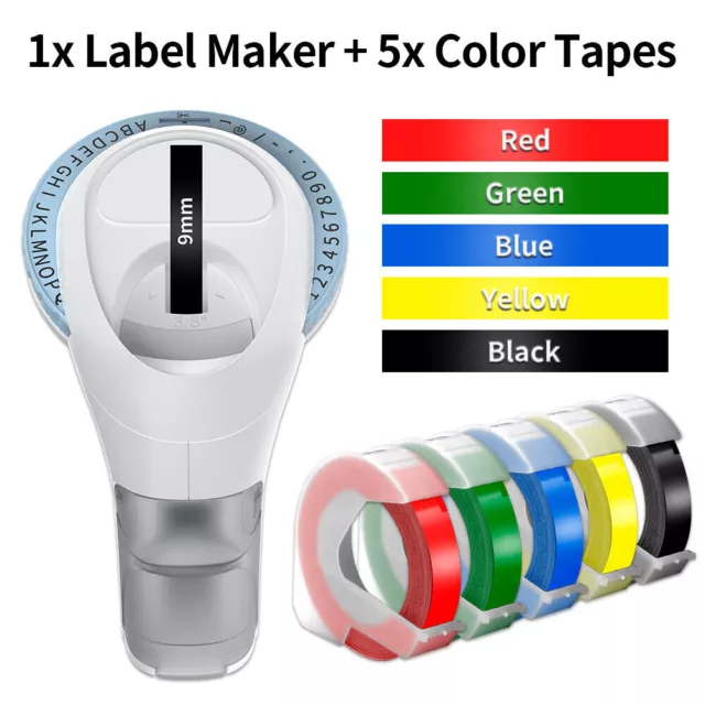 Dymo Embosser Label Maker Labeller with 5x Embossing Tape for Organizer Xpress