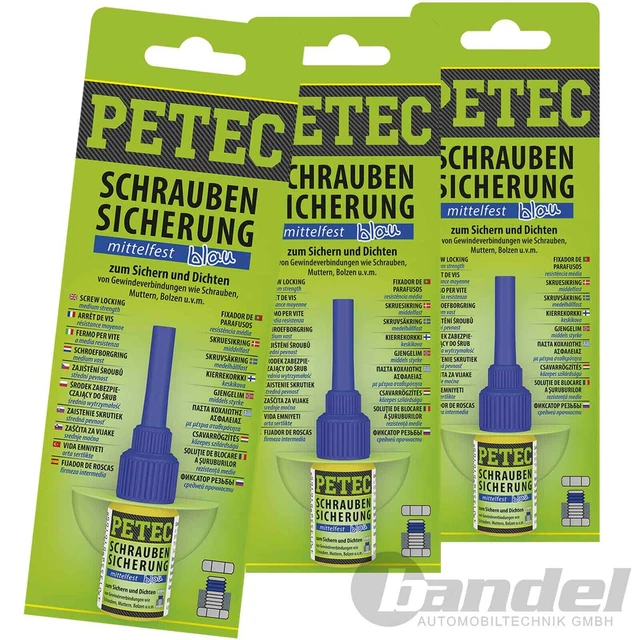 3x 91005 PETEC FUSIBILE VITE BLU 5 GRAMMI COLLA A MEDIA RESISTENZA