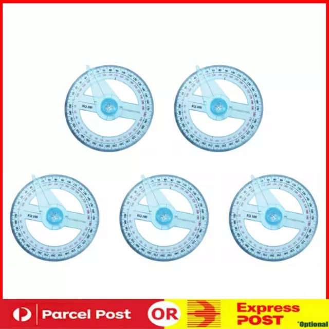 All Circular 10cm 360 Degree Pointer Protractor Ruler Angle Finder Random