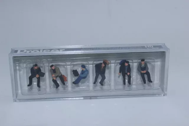 Preiser 10351 sitzende Industriearbeiter Arbeiter  6  Figuren 1:87 H0 NEU OVP