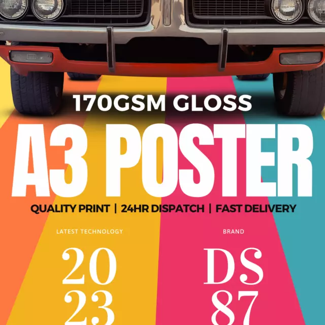 Personalized Poster Paper Print Glossy Photo Custom High Quality 170gsm Size A3