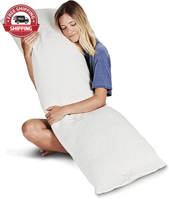 Long Body Pillow for Adults - Big 20X54 Pregnancy Pillows W/Shredded Memory Foam