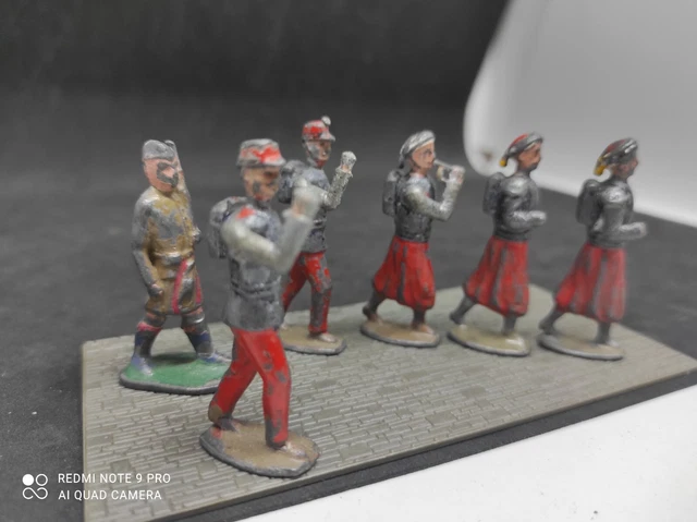 Lot De 5 Soldats De Plomb Creux - Poilus 14/18 - CBG (Occasion, Collection)