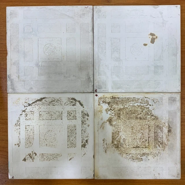 Tiles Japan vintage rare floral set antique art nouveau majolica tile set of 4 4