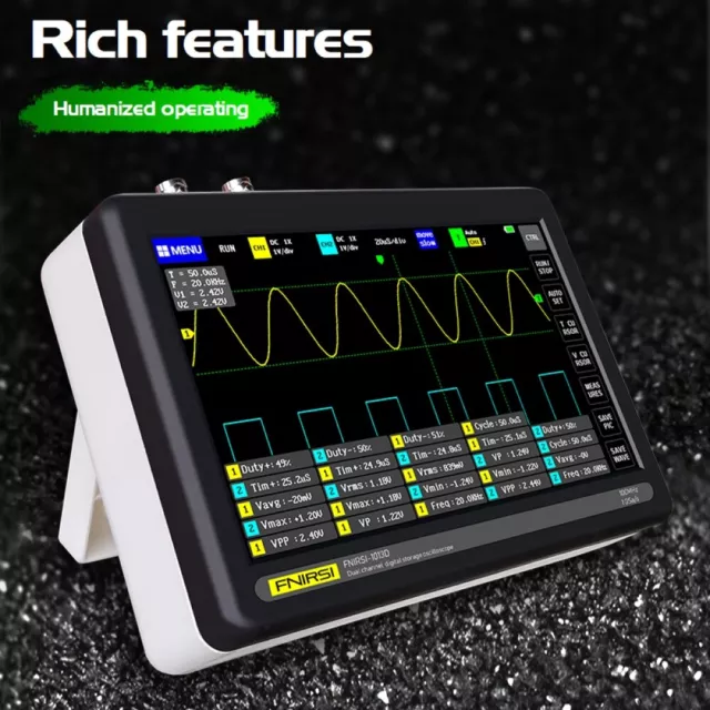 FNIRSI 1013D Mini 2CH Digital Oscilloscope 100MHz Bandwidth 1GSa/s Sampling Rate