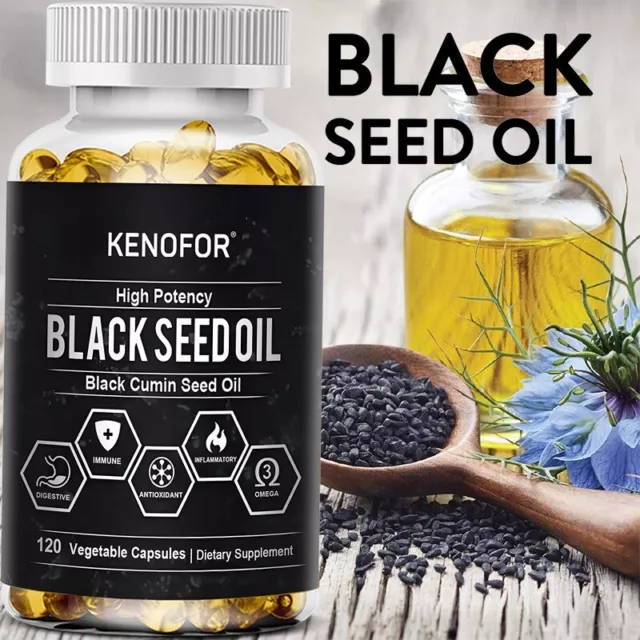 Black Cumin Seed Oil-100% Cold Pressed Black Seed Oil Vegan 500mg-Extra Strength