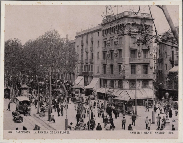 Tirage Albuminé Original D'époque - Panorama De Barcelone, Espagne, Circa 1880