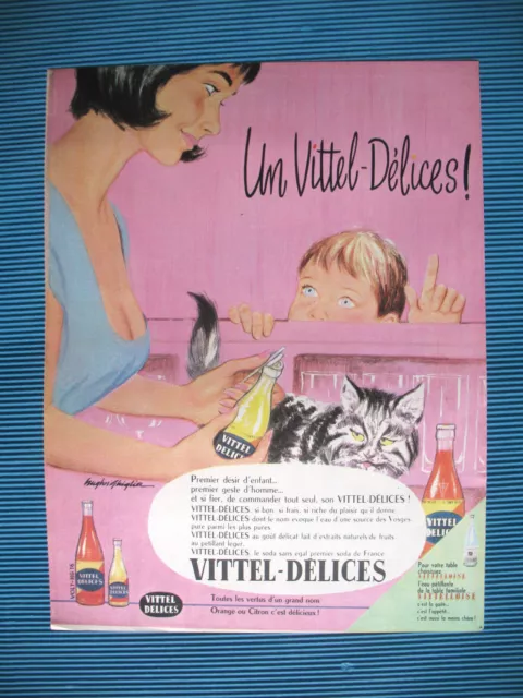 Publicite De Presse Vittel Eau Grande Source Illustration Hugues Ghiglia Ad 1965