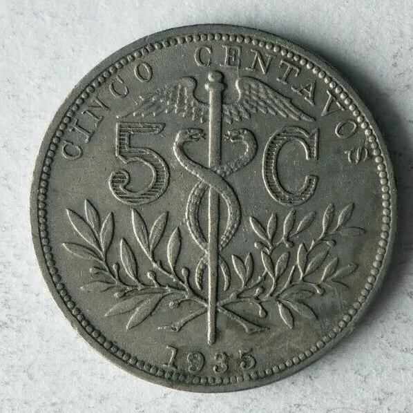 1935 BOLIVIA 5 CENTAVOS - Excellent Scarce Coin - FREE SHIP - Latin Bin #4