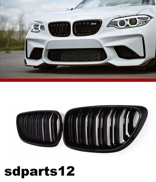 Rejilla Del Radiador Doble Barra Negra Brillante Para BMW Serie 2 (F22, F23, F87) - ADATTO/GCP