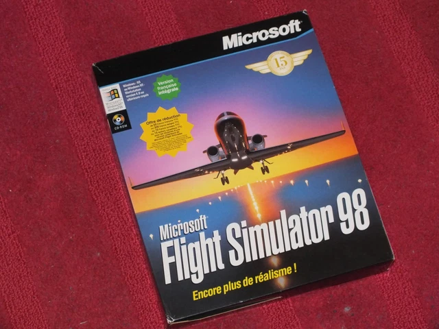 Microsoft Flight Simulator 98 – PC Big Box – Version Française – Bon état