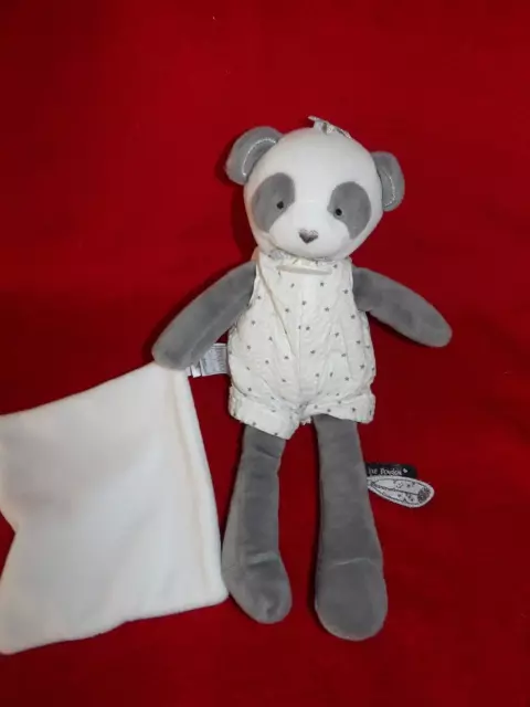 Doudou et compagnie panda blanc gris étoiles