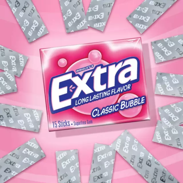 GUM CLASSIC BUBBLE Gum Sugar Free Chewing Gum Bulk Pack, 15 Stick (Pack ...