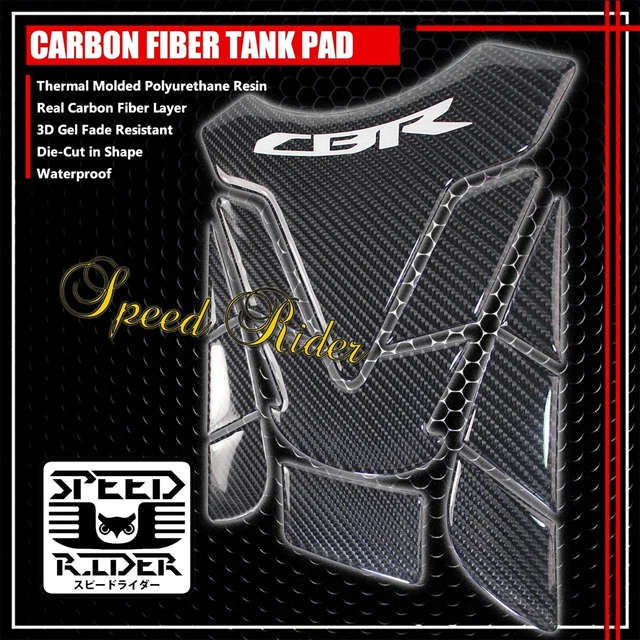 Genuine Carbon Fiber Customizable Gas/Fuel Tank Pad Protector Decal Sticker Cbr