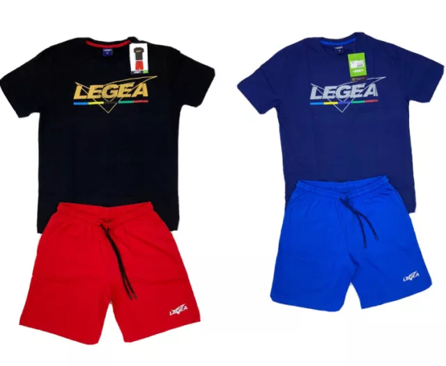 Completo Beachwear Uomo Legea Cotone Pantaloncino + Maglia Manica Corta