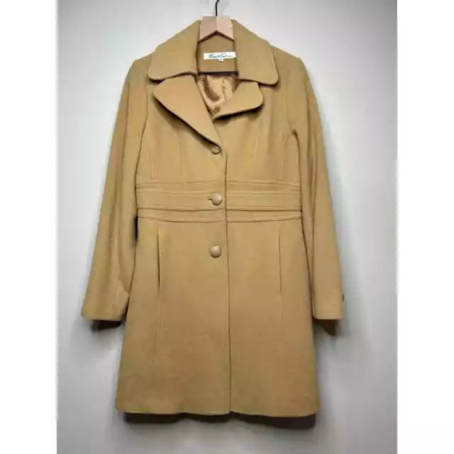 Kenneth Cole New York Wool Blend Camel Coat Size 10