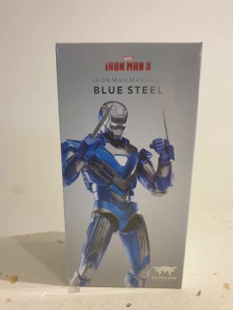 Iron Mn Mark XXX Blue Steel Comicave studios LED Light/Articulated/Moblie/NEW+SE