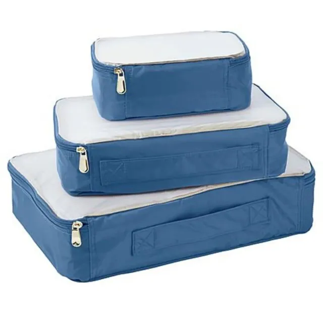 Samantha Brown 3-piece Packing Cubes  BRAVO BLUE nwt.