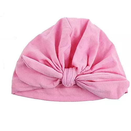 Cappello neonata Turbante Nodo Fiocco Elasticizzato tg Unica Rosa L.24418