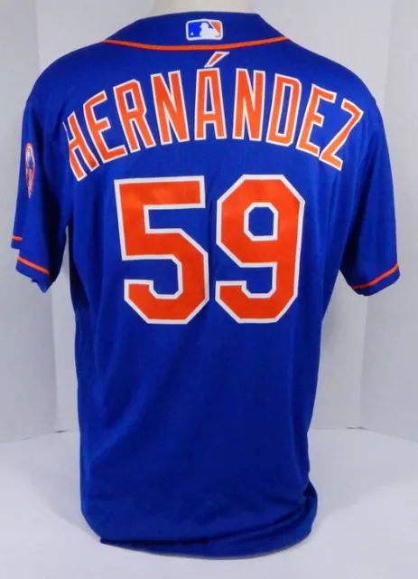 2019 New York Mets Chuck Hernandez #59 Game Issued Blue Jersey 150 Patch MET6130