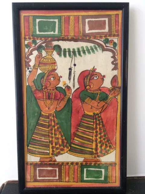Madhubani Mithila Folk Art Painting India Nepal Woman Framed