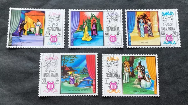 Ras al Khaima UAE - 5 cancelled stamps / 02