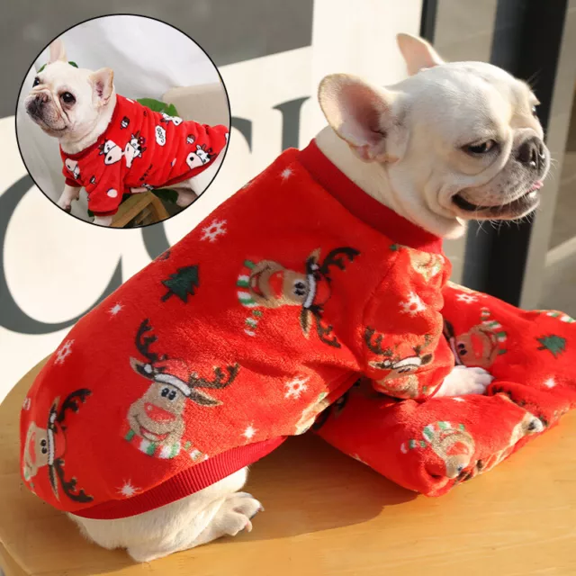 Weihnachten Hundebekleidung Haustier Fleece Kapuzenpullover Hund-Katze Top Jacke