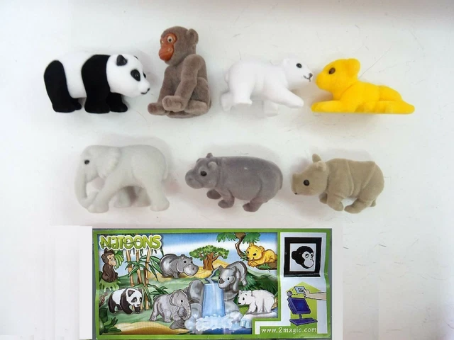 Collection Complète Ferrero Kinder Surprise - Série Éléphants Au Cirque - 10 Figurines + 1 Carte