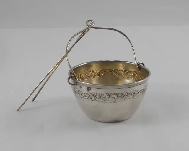 Rare Elegant Tea Strainer IN Style Rococo From 950er Silver, France Um Ca. 1890