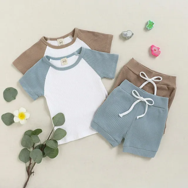 Baby Summer Clothes Outfit Two Pieces Short Sleeves Tops Shorts Set Toddler Kids