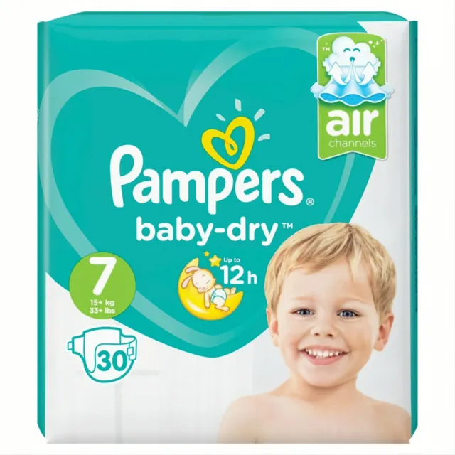 Pampers Baby Dry taille 7 Pack 30 Couches +15 kg