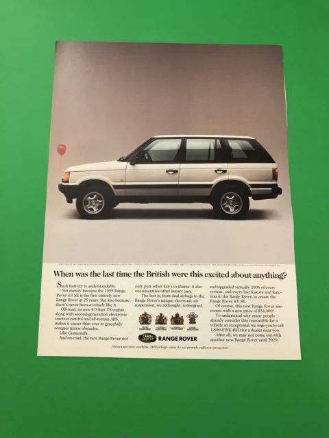 1994 1995 Range Rover Original Vintage Print Ad Advertisement A2