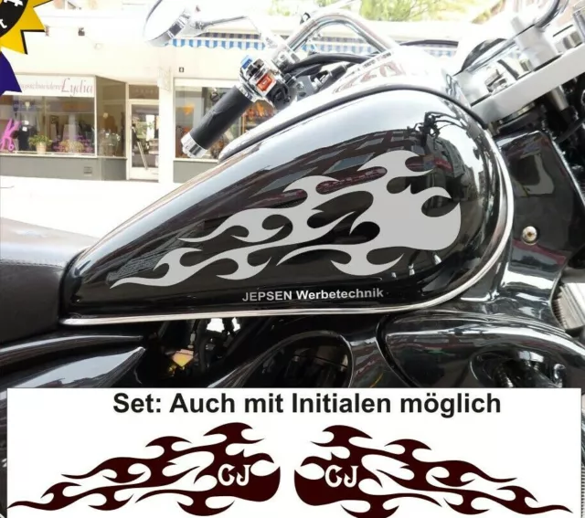 Tank Motorrad Aufkleber überlackierbar 25x9cm Custom Set S1 - lackierbar