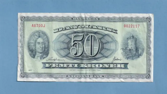 Denmark - 1970 - 50 Kroner Banknote - from circulation