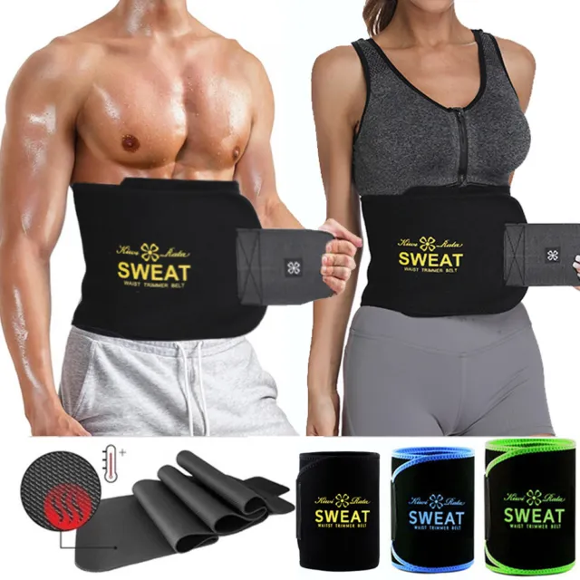Women Men Waist Trainer Abs Belt Fat Burner Sweat Weight Loss Tummy Body Shaper