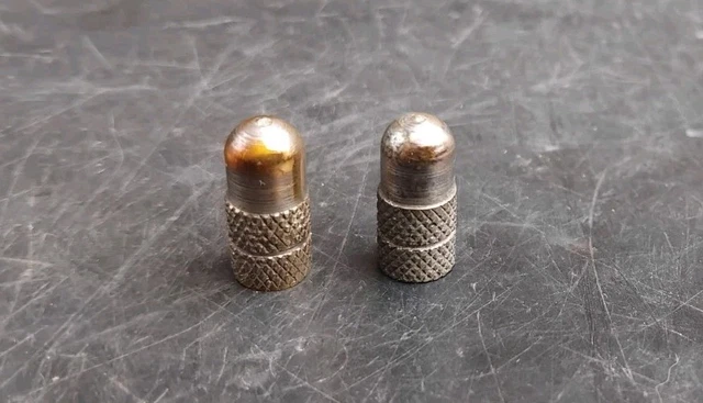 2 bouchon valve Laiton vélo ancien 1900 old bike Brass Tire caps