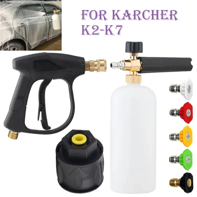 Pressure Washer Snow Foam Lance Gun 1/4" Foam Cannon Bottle for Karcher K2-K7