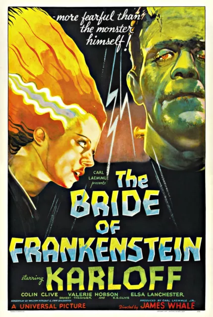 Bride Of Frankenstein Vintage Movie Poster Film A4 A3 A2 A1 Art Print Cinema