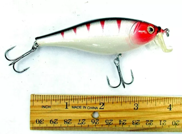 1 BLACK WHITE RED TIGER 1/2oz 4" Super Rattle Shad Crankbait Bass Fishing Baits
