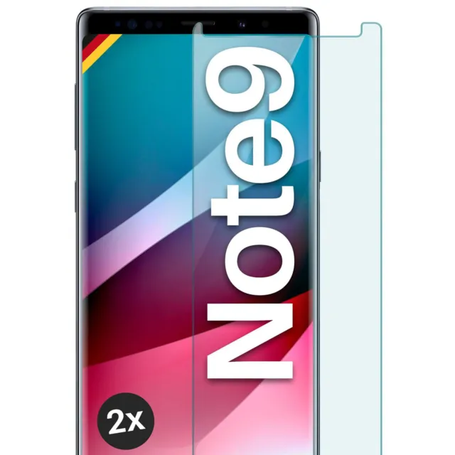 2x Vidrio Auténtico para Samsung Galaxy Note9 Lámina HD Móvil Premium Pantalla