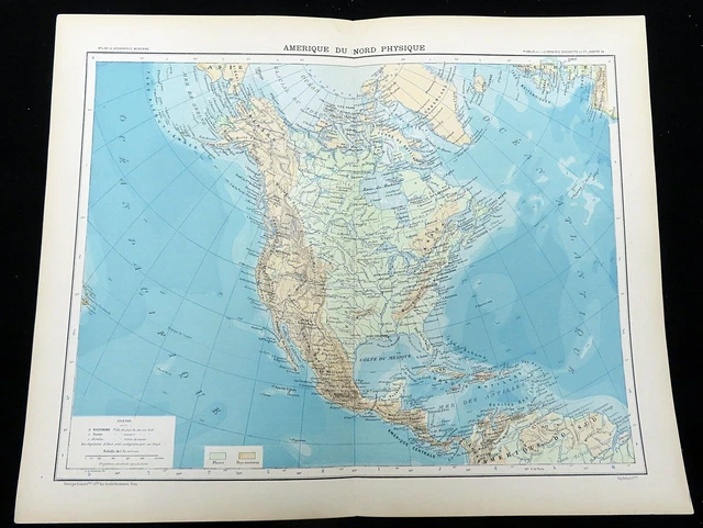 NORTH AMERICA MAP Physical Geography - Antique Map Of North America Physical Geography Canada.webp