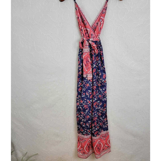 Unbranded Womens Jumpsuit Size Small Multicolor Floral Sleeveless Romper Pants