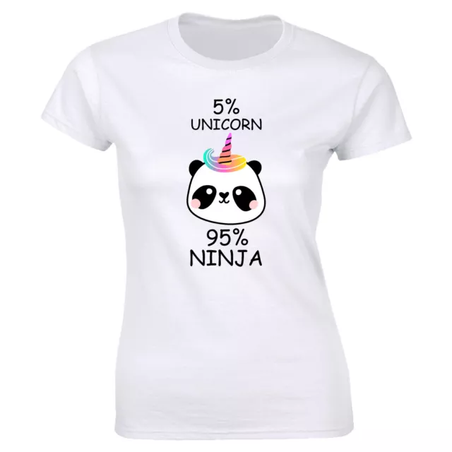 5% Unicorn 95% Ninja Cute Magical Rainbow Panda Women's T-Shirt