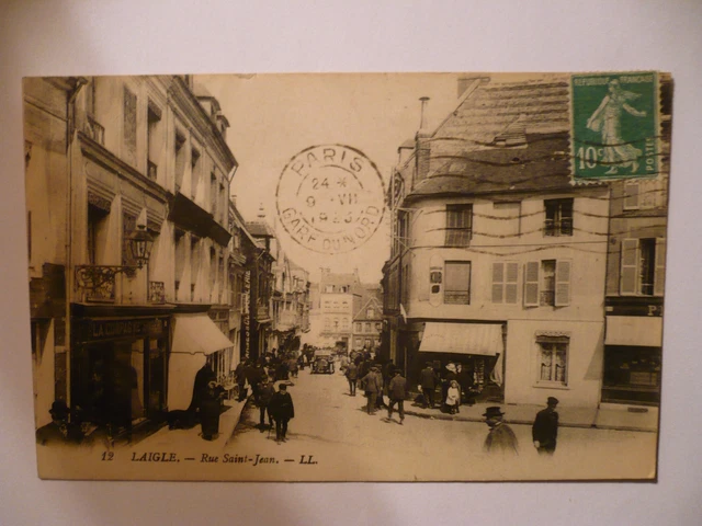 Cpa 61 Laigle Rue Saint Jean Belle Animation