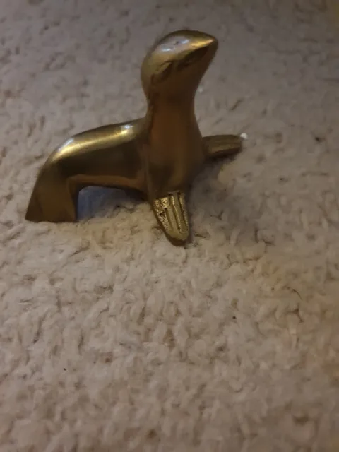Small Brass Otter Figure Animal Ornament